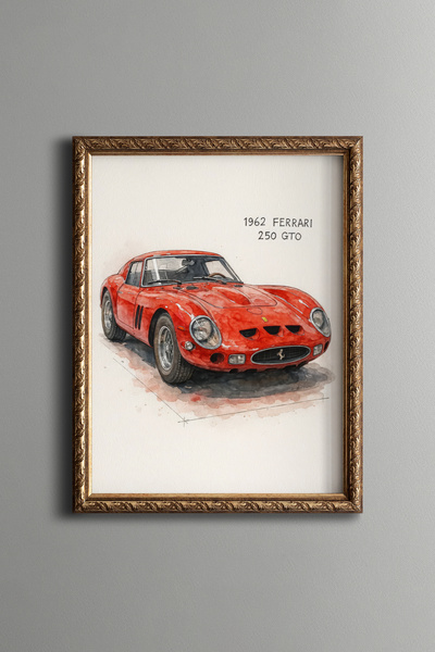 epiqart Classic Sports Car – Vintage Patterned Frame – Slim Model