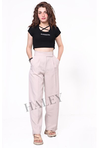 HALEY Women's Loose Wide-Leg Velcro Closure Palazzo Pants
