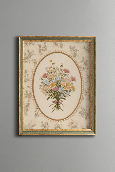 epiqart Floral Embroidery Pattern – Vintage Patterned Frame – Thin Model