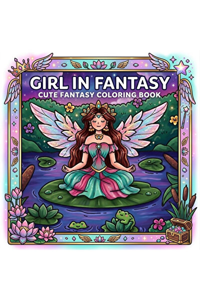 M&H Coloring Girl in Fantasy - 21x21 cm Mandala Boyama Kitabı, Çocuk ve Yetiş...