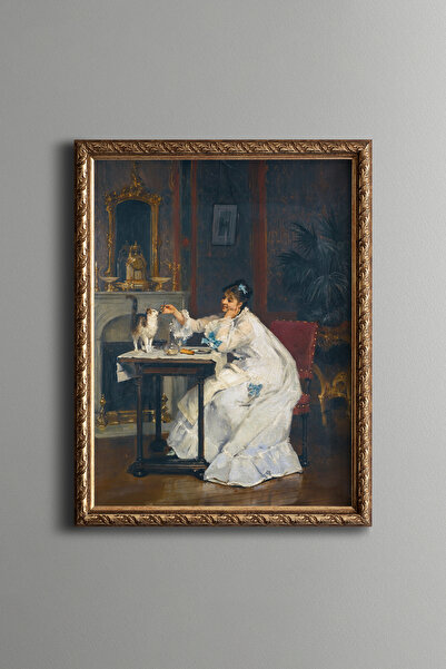 epiqart Dining for Two - Vintage Patterned Frame - Slim Model