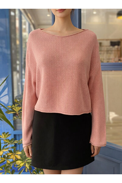 Dilvin Kadın Kayık Yaka Dökümlü Triko