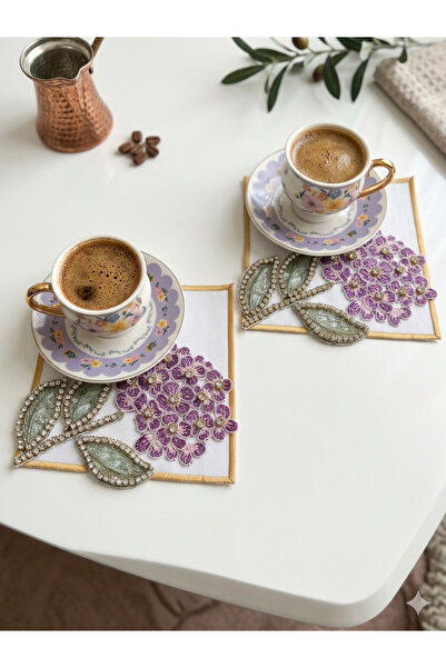 Sunflowers 2’li Kahve Fincanı ve İşlemeli Sunum Peçetesi