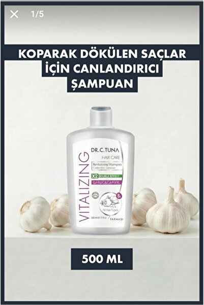 SB Ticaret Dr. C. Tuna Vitalizing Garlic Shampoo 500 ml | Original Product | ...