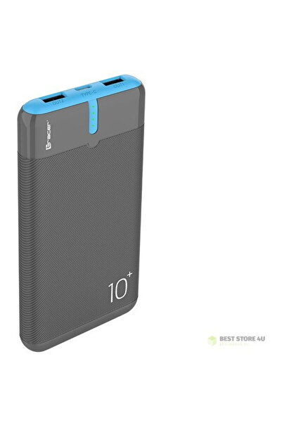 Tracer Powerbank EnerGo 10 000 mAh, 2 porturi USB A, 1 port USB C, 220 g, gri...