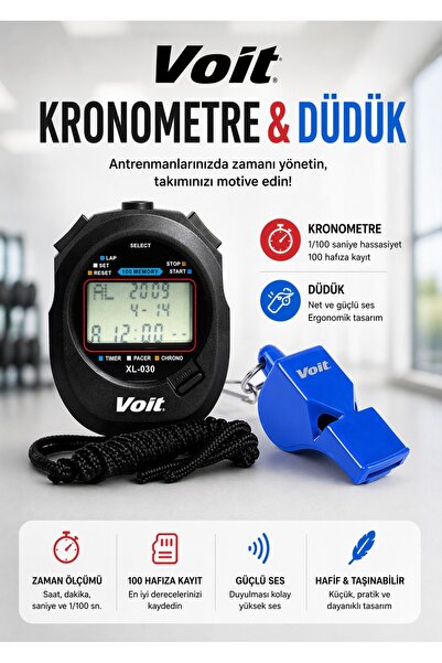 Voit 8990 ÇOK FONKSİYONLU KRONOMETRE+VOİT DÜDÜK