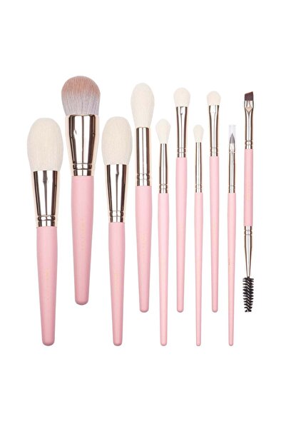 CMBeauty Set of 10 Professional Makeup Brushes Pink Perfection