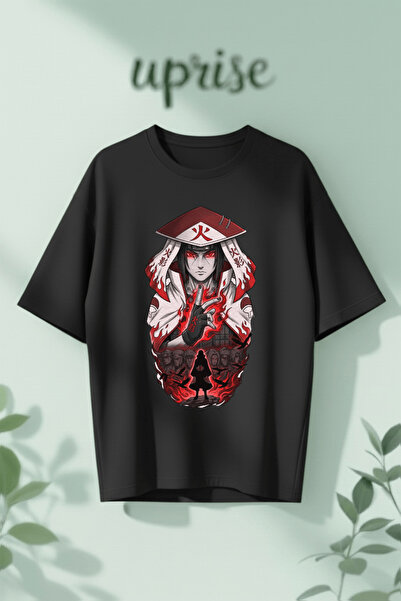 Vordevia Tricou oversize din bumbac imprimat Itachi Uchiha Naruto