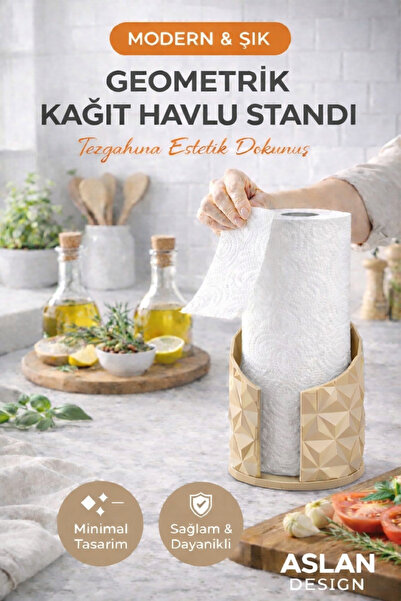 StudioAslanDesign Geometric Paper Towel Stand |   Kitchen Countertop Organize...