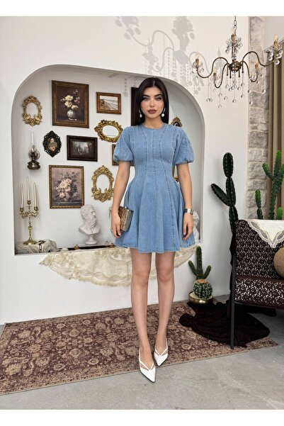 Miss Beyoğlu Φόρεμα - Μπλε - Φουσκωτή φούστα