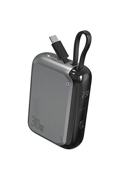 4smarts Powerbank, 4smarts, 10000mAh, 30W, Ενσύρματο USB-C, 15cm, Γκρι/Μαύρο