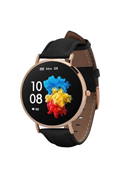 GARETT Smartwatch Ceas inteligent, GARETT, Verona, Piele, Auriu/negru