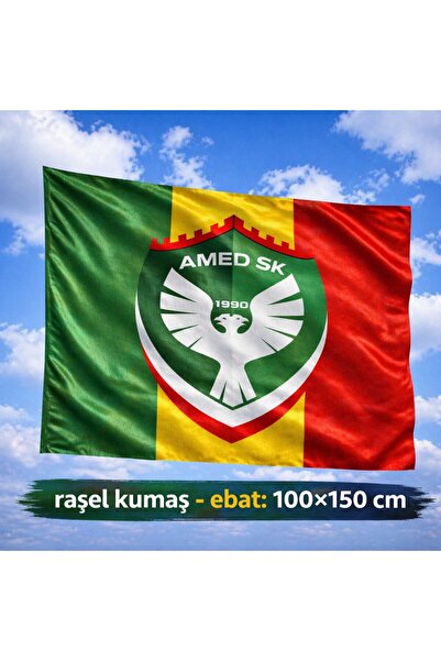ZERYA Amedspor Tasarımlı Bayrak - Amed Spor Bayrağı 100x150 (raşel kumaş)