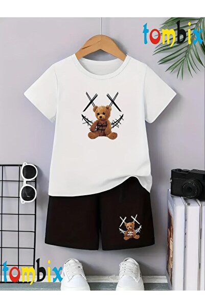 tombix XX MEDVJEĐI ŠARUJENI T-SHIRT I KRATKE HLAČE LETNJI SET ZA DECU