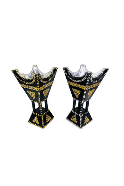 M.A Traders Wood Black and golden Mabkhara (Madkhan) Incense Burner – 12 Inch...