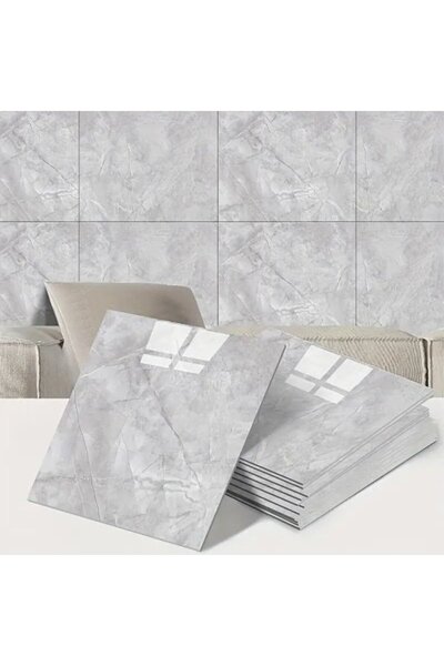 TTT Gri Mermer Desen Duvar Sticker (30x30)