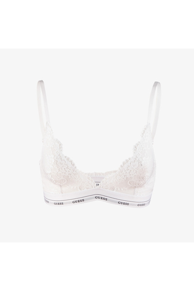 Guess Jane Triangle Flowery Lace Band Solid Kadın Beyaz Sütyen