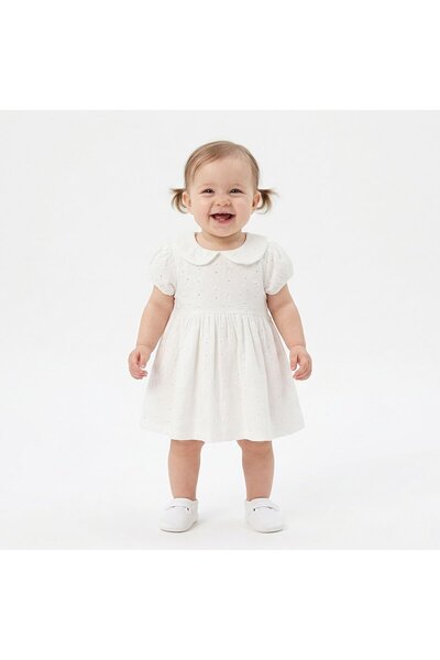 ebebek Hello Baby HelloBaby Kız Bebek Elbise Çıtçıtlı Bebe Yaka Short Sleeve
