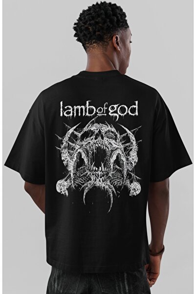 SEVBANO Μπλουζάκι Unisex Oversize με στάμπα στην πλάτη του συγκροτήματος Lamb...