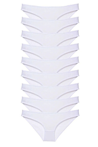 DYZSTAR 9 pcs super set lycra women's slip panties white