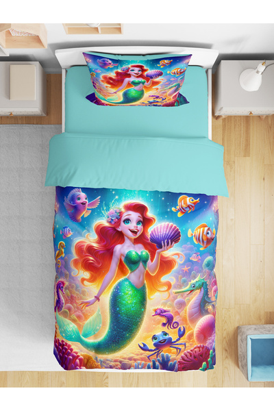 Erays Home Mermaid 2026 3D Digital Printed Single Girl's Duvet Cover Set