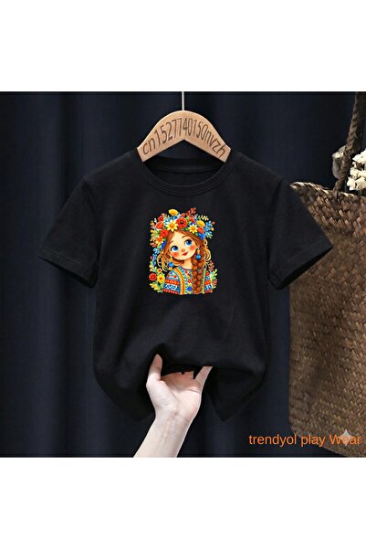 playwear Κοριτσίστικο μπλουζάκι με σχέδιο πλεγμένων μαλλιών, 100% παιδικό uni...