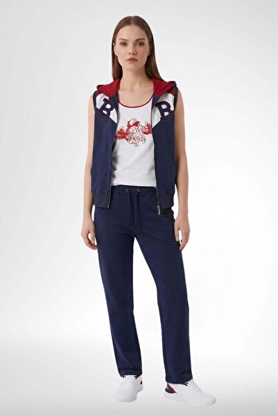 Mecit Pijama Mecit 6367 3-Piece Hooded Vest Sports Tracksuit Set - Navy Blue
