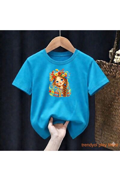 playwear Κοριτσίστικο μπλουζάκι με σχέδιο πλεγμένων μαλλιών, 100% παιδικό uni...