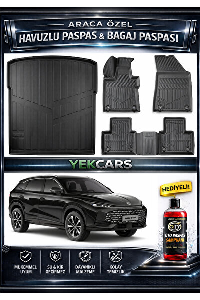 YEKCARS MG HS TURBO HYBRİD 2024 MODEL 3D KOKUSUZ HAVUZLU PASPAS TAKIMI VE 3D ...