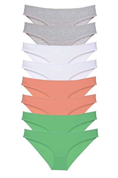 Mestore 8 Pieces Super Eco Set Lycra Women's Slip Panties Gray White Powder G...