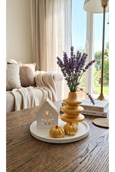 MERCANN El Yapımı EV-Bal Kabağı-Halka Vazo Dekoratif Minimalist Gold Set Obje...