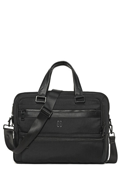 Derimod Ανδρικός μαύρος χαρτοφύλακας με μακρύ λουράκι 25WBD30816F