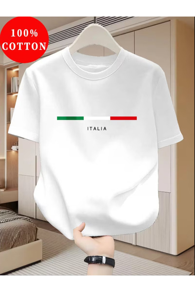 SBŞ22 100% Cotton Men's T-Shirt, Summer Short Sleeve Slim Fit Top