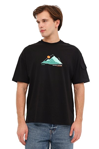 Kinetix ML DAY 11OTD213 5FX Siyah Erkek Kısa Kol T-Shirt