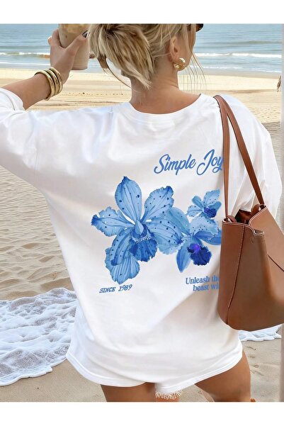 ZAVIXO Tricou de damă cu imprimeu orhidee, model basic – Țesătură 100% bumbac...