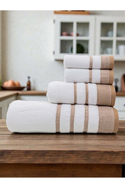 Baltic Linen طقم مناشف إليسيان من 4 قطع - 550 جرام لكل متر مربع |   قطن ناعم ...