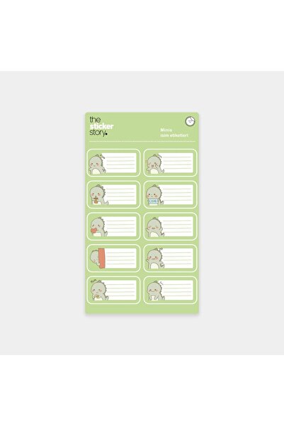 The Sticker Story. Green Minis Name Tags