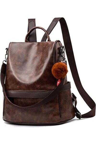 Arabest Women's PU Leather Backpack,Anti-Theft Shoulder Bag,3 Ways to Wear,Tr...