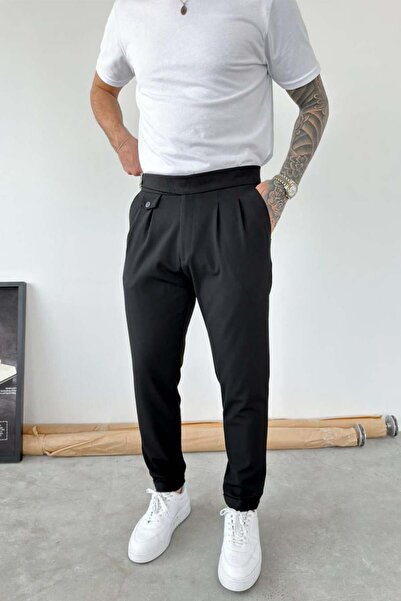 HAFKA Pantaloni din material textil cu croială normală și detaliu curea neagră