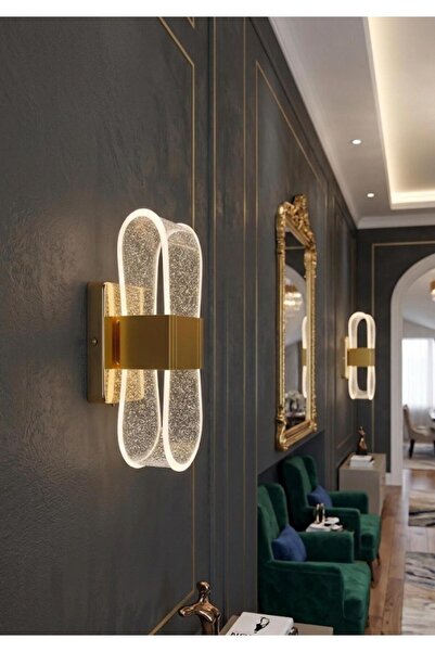 bella lighting Lüks Modern Jasmine Led Aplik Sarı Gold Duvar Lambası Elektrik...