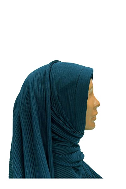 Happy Scarfs Πρακτικό Πλισέ Σάλι - Πετρέλαιο