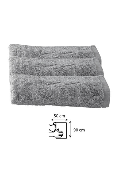 Hibboux Set de 3 prosoape pentru față, 100% bumbac natural, absorbant, GRI