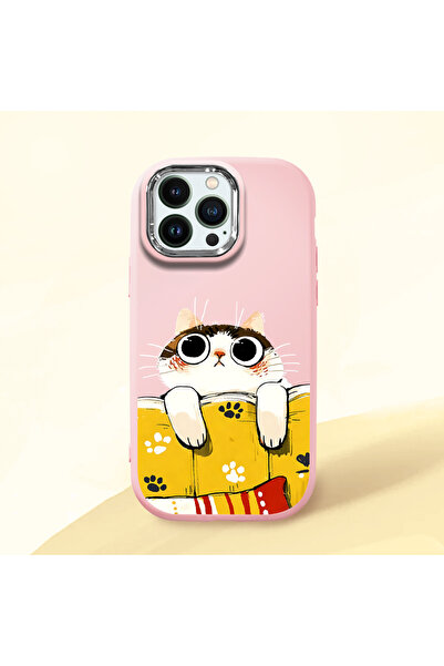 ucuc iPhone 14 Pro Uyumlu Darbe Emici Kamera Korumalı pembe Silikon Kılıf