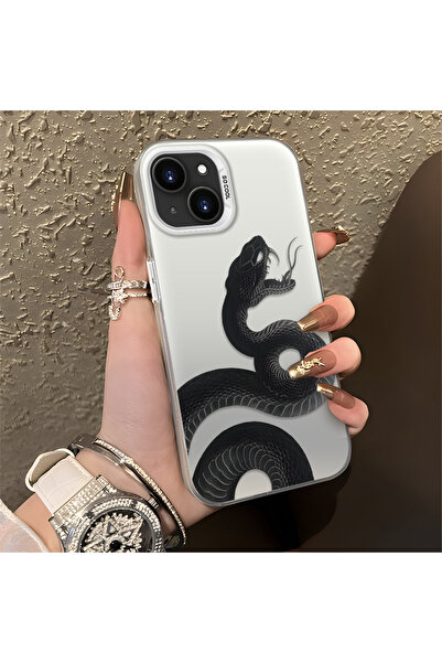 SLIMFELT iPhone 13/14 Uyumlu Yüksek Kaliteli Yılan Desenli Kılıf, Şık ve Mode...