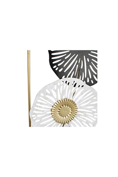 ELITECOMMERCEMARKET Tablou Metalic Flori & Oglinda 22x60x3cm