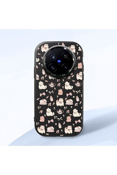 ucuc غطاء سيليكون أسود متوافق مع هاتف Vivo X200 Pro مع حماية للكاميرا ماصّ لل...