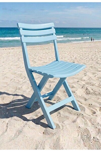 Saban Mavi - Bahçe Balkon Piknik İç ve Dış Mekan Katlanır Plastik Sandalye