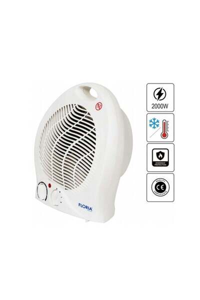 Floria Αερόθερμο 2000W – Ρυθμιζόμενος Θερμοστάτης, Κρύο/Ζεστό Αέρα