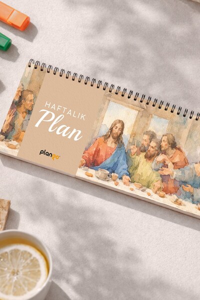 Plango Tarihsiz Spiralli Haftalık Masaüstü Planlayıcı - SON AKŞAM YEMEĞİ - 10...