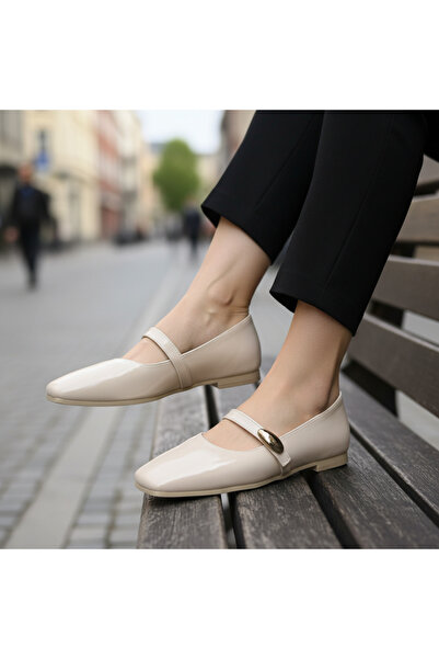 LE STYLE DE MARIE Balerini de damă cu cataramă aurie, talpă ortopedică, design confortabil și elegant, potriviți pentru utilizare zilnică și la birou.